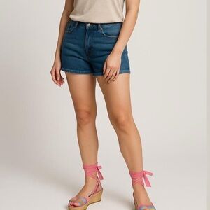 🩷Free🩷Pink plaid wedge sandals lace up leg size 8